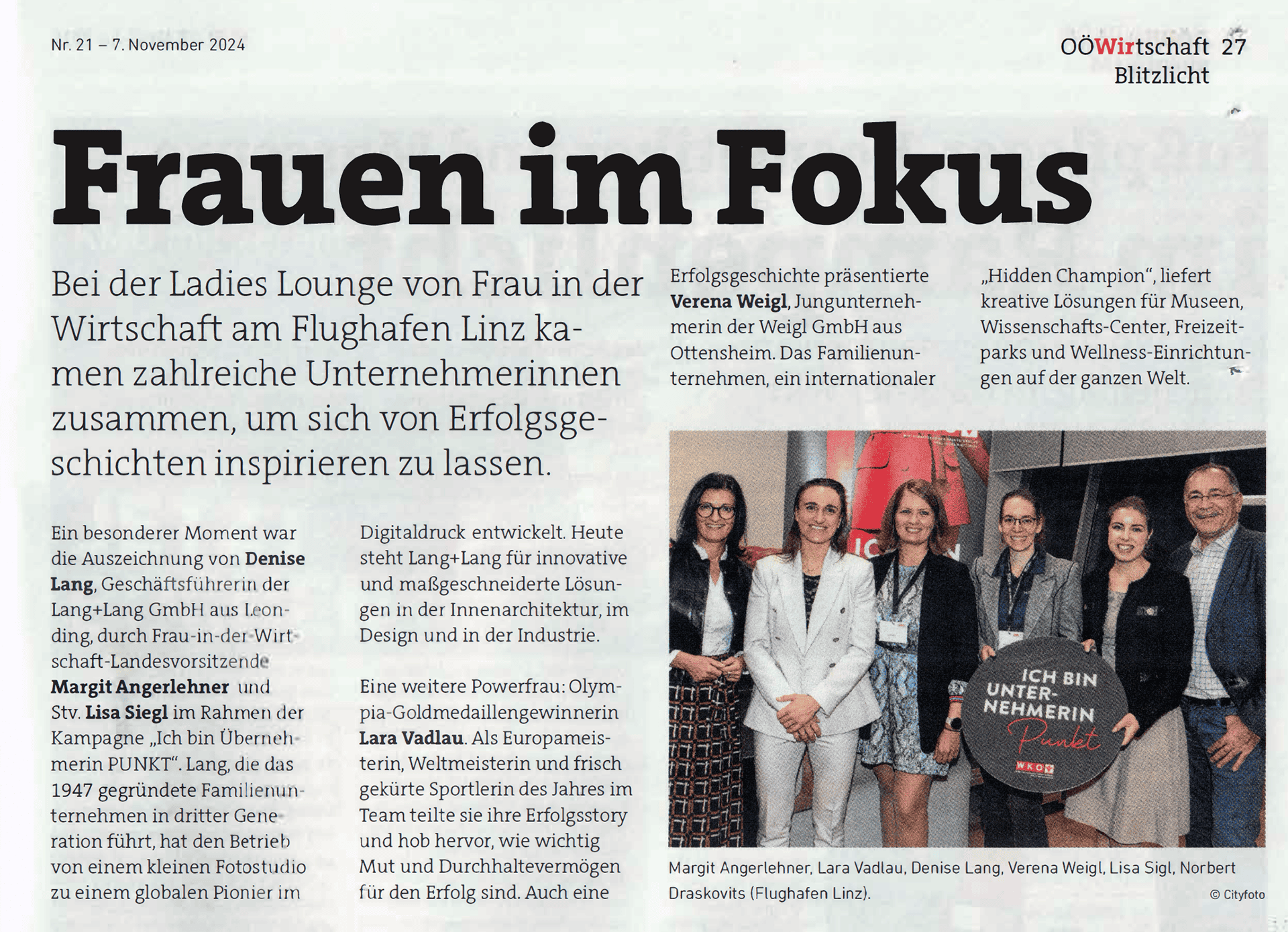 Frauen im Fokus - Ladies Lounge von Frau in der Wirtschaft am Flughafen Linz